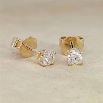Brillant Diamant Ohrstecker Paar 750/- Gelbgold 18 Karat Gold 0,40 Karat G/VS