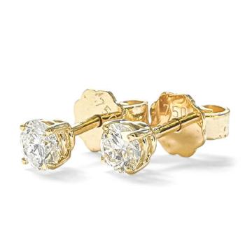 Brillant Diamant Ohrstecker Paar 750/- Gelbgold 18 Karat Gold 0,40 Karat G/VS