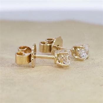 Brillant Diamant Ohrstecker Paar 750/- Gelbgold 18 Karat Gold 0,50 Karat G/VS