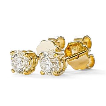 Brillant Diamant Ohrstecker Paar 750/- Gelbgold 18 Karat Gold 0,50 Karat G/VS