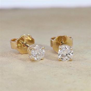 Brillant Diamant Ohrstecker Paar 750/- Gelbgold 18 Karat Gold 0,50 Karat G/VS