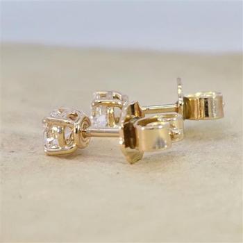 Brillant Diamant Ohrstecker Paar 750/- Gelbgold 18 Karat Gold 0,50 Karat G/VS