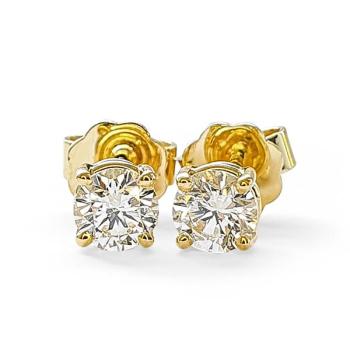Brillant Diamant Ohrstecker Paar 750/- Gelbgold 18 Karat Gold 0,60 Karat G/VS