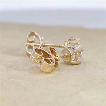 Brillant Diamant Ohrstecker Paar 750/- Gelbgold 18 Karat Gold 0,60 Karat G/VS