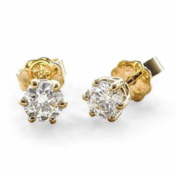 Brillant Diamant Ohrstecker Paar 750/- Gelbgold 18 Karat Gold 0,80 Karat G/VS