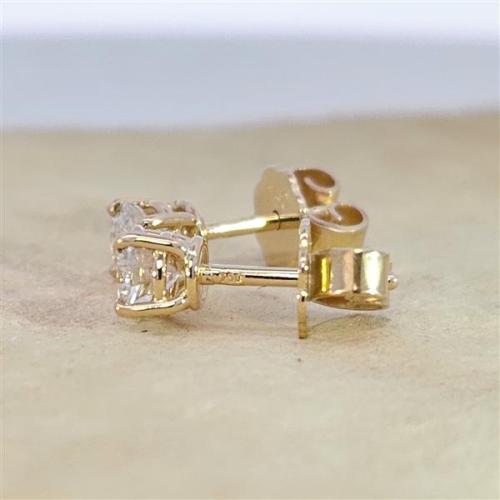 Diamant Ohrstecker 750 Gold - Gelbgold, 4 Krappen, 0,80 ct - 2 Brillanten IF/F - Luxus Ohrschmuck Damen