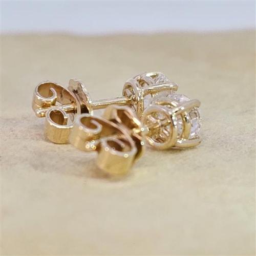 Luxus Diamant Ohrstecker 750 Gold (IF/F) - Gelbgold, 4 Krappen, 1,05 ct - lupenrein, echter Brillantschmuck