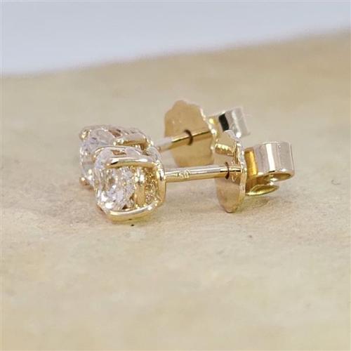 Luxus Diamant Ohrstecker 750 Gold (IF/F) - Gelbgold, 4 Krappen, 1,05 ct - lupenrein, echter Brillantschmuck