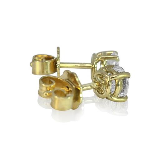 Luxus Diamant Ohrstecker 750 Gold (IF/F) - Gelbgold, 4 Krappen, 1,05 ct - lupenrein, echter Brillantschmuck