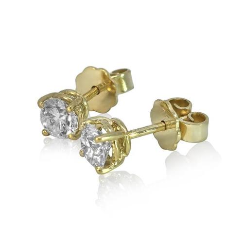 Luxus Diamant Ohrstecker 750 Gold (IF/F) - Gelbgold, 4 Krappen, 1,05 ct - lupenrein, echter Brillantschmuck