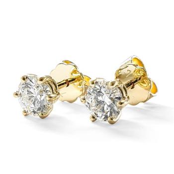 Brillant Diamant Ohrstecker 750 Gelbgold 18 Karat Gold 1,05 Karat G/VS