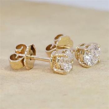 Brillant Diamant Ohrstecker 750 Gelbgold 18 Karat Gold 1,05 Karat G/VS