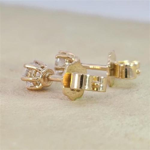 Diamant Ohrstecker 750 Gold - Gelbgold, 6 Krappen, 0,50 ct - 2 Brillanten IF/F - Luxus Ohrschmuck Damen