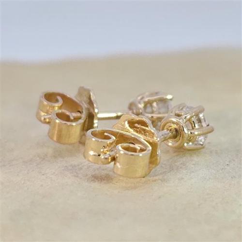 Diamant Ohrstecker 750 Gold - Gelbgold, 6 Krappen, 0,50 ct - 2 Brillanten IF/F - Luxus Ohrschmuck Damen