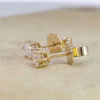 Brillant Diamant Ohrstecker 750/- Gelbgold 18 Karat Gold 0,50 Karat G/VS