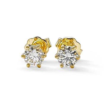 Brillant Diamant Ohrstecker 750/- Gelbgold 18 Karat Gold 0,50 Karat G/VS