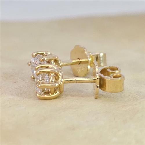 Diamant Ohrstecker 750 Gold - Gelbgold, 6 Krappen, 0,70 ct - 2 Brillanten IF/F - Luxus Ohrschmuck Damen