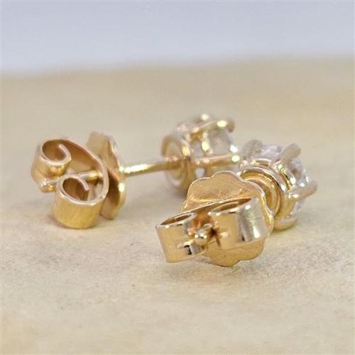 Diamant Ohrstecker 750 Gold - Gelbgold, 6 Krappen, 1,02 ct - 2 Brillanten IF/F - Luxus Ohrschmuck Damen