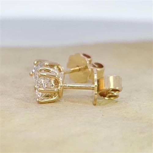 Diamant Ohrstecker 750 Gold - Gelbgold, 6 Krappen, 1,02 ct - 2 Brillanten IF/F - Luxus Ohrschmuck Damen