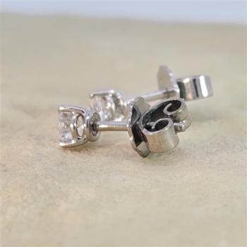 Brillant Diamant Ohrstecker Paar 750/- Weißgold 18 Karat Gold 0,42 Karat G/VS