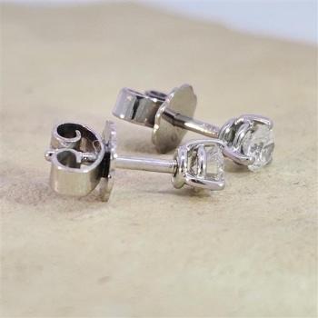 Brillant Diamant Ohrstecker Paar 750/- Weißgold 18 Karat Gold 0,42 Karat G/VS