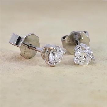 Brillant Diamant Ohrstecker Paar 750/- Weißgold 18 Karat Gold 0,50 Karat G/VS