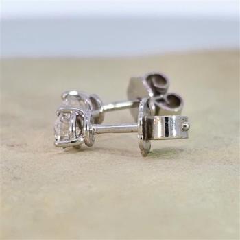 Brillant Diamant Ohrstecker Paar 750/- Weißgold 18 Karat Gold 0,50 Karat G/VS