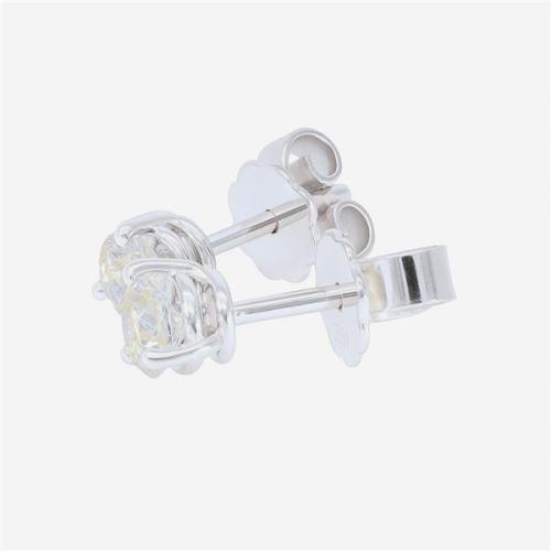 Luxus Diamant Ohrstecker 750 Gold (IF/F) - Weißgold, 3 Krappen, 0,80 ct - lupenrein, echter Brillantschmuck