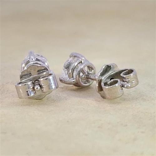 Luxus Diamant Ohrstecker 750 Gold (IF/F) - Weißgold, 3 Krappen, 1,02 ct - lupenrein, echter Brillantschmuck