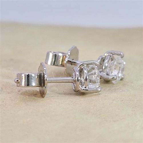 Luxus Diamant Ohrstecker 750 Gold (IF/F) - Weißgold, 3 Krappen, 1,02 ct - lupenrein, echter Brillantschmuck