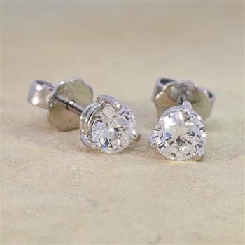 Brillant Diamant Ohrstecker 750/- Weißgold 18 Karat Gold 1,02 Karat G/VS