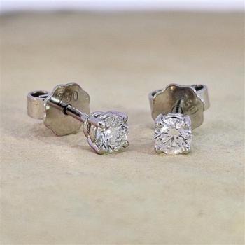 Brillant Diamant Ohrstecker Paar 750/- Weißgold 18 Karat Gold 0,40 Karat G/VS