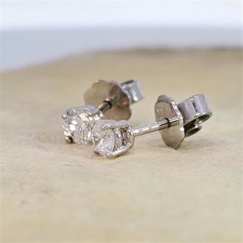 Brillant Diamant Ohrstecker Paar 750/- Weißgold 18 Karat Gold 0,50 Karat G/VS