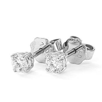 Brillant Diamant Ohrstecker Paar 750/- Weißgold 18 Karat Gold 0,50 Karat G/VS