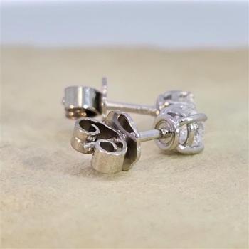 Brillant Diamant Ohrstecker Paar 750/- Weißgold 18 Karat Gold 0,60 Karat G/VS