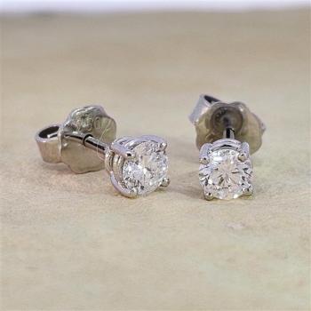 Brillant Diamant Ohrstecker Paar 750/- Weißgold 18 Karat Gold 0,60 Karat G/VS