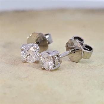 Brillant Diamant Ohrstecker Paar 750/- Weißgold 18 Karat Gold 0,60 Karat G/VS