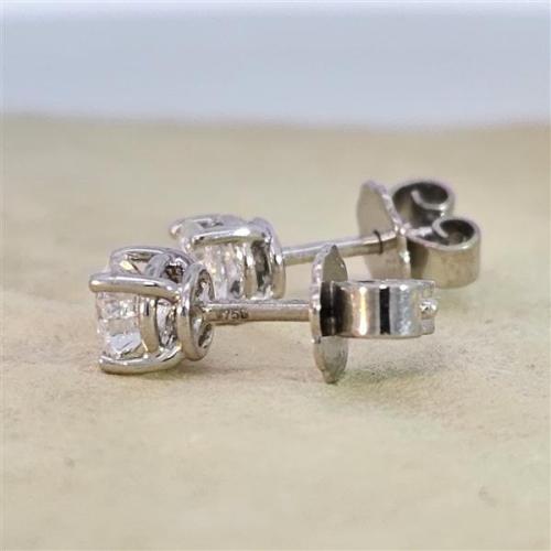 Luxus Diamant Ohrstecker 750 Gold (IF/F) - Weißgold, 4 Krappen, 0,80 ct - lupenrein, echter Brillantschmuck