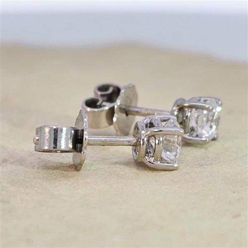 Luxus Diamant Ohrstecker 750 Gold (IF/F) - Weißgold, 4 Krappen, 0,80 ct - lupenrein, echter Brillantschmuck