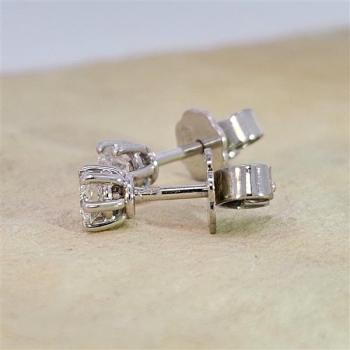 Brillant Diamant Ohrstecker Paar 750/- Weißgold 18 Karat Gold 0,42 Karat G/VS
