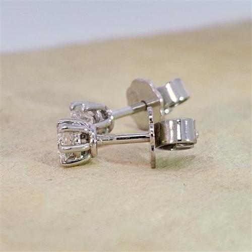 Luxus Diamant Ohrstecker 750 Gold (IF/F) - Weißgold, 6 Krappen, 0,42 ct - lupenrein, echter Brillantschmuck