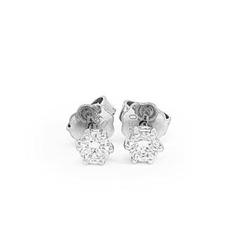 Brillant Diamant Ohrstecker Paar 750/- Weißgold 18 Karat Gold 0,42 Karat G/VS