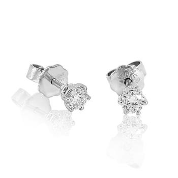 Brillant Diamant Ohrstecker Paar 750/- Weißgold 18 Karat Gold 0,42 Karat G/VS