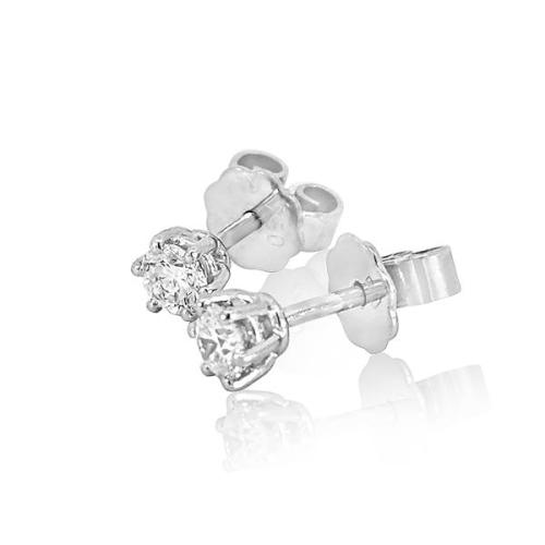 Luxus Diamant Ohrstecker 750 Gold (IF/F) - Weißgold, 6 Krappen, 0,42 ct - lupenrein, echter Brillantschmuck