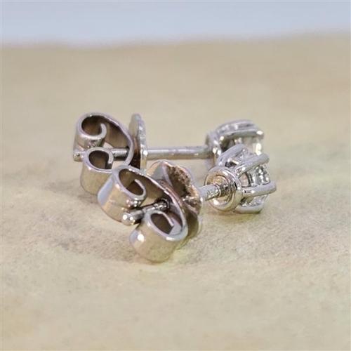 Luxus Diamant Ohrstecker 750 Gold (IF/F) - Weißgold, 6 Krappen, 0,42 ct - lupenrein, echter Brillantschmuck