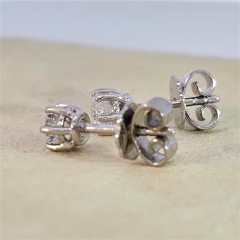 Brillant Diamant Ohrstecker Paar 750/- Weißgold 18 Karat Gold 0,50 Karat G/VS