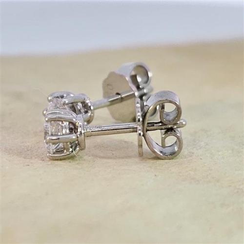 Luxus Diamant Ohrstecker 750 Gold (IF/F) - Weißgold, 6 Krappen, 0,50 ct - lupenrein, echter Brillantschmuck