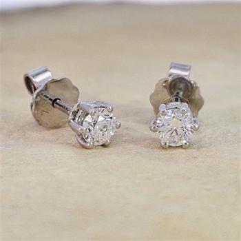 Brillant Diamant Ohrstecker Paar 750/- Weißgold 18 Karat Gold 0,50 Karat G/VS