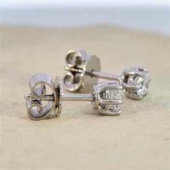 Brillant Diamant Ohrstecker Paar 750/- Weißgold 18 Karat Gold 0,50 Karat G/VS
