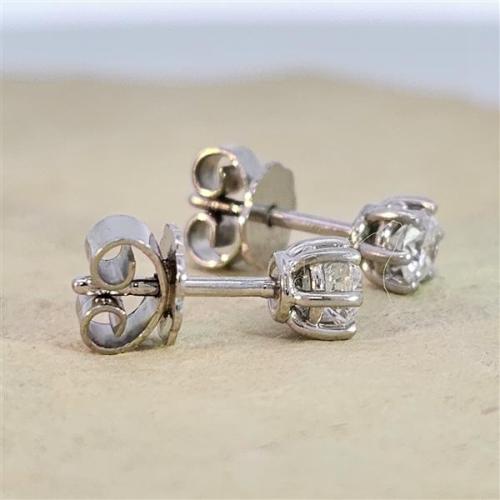 Luxus Diamant Ohrstecker 750 Gold (IF/F) - Weißgold, 6 Krappen, 0,50 ct - lupenrein, echter Brillantschmuck